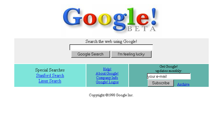 Google Home Page 1998